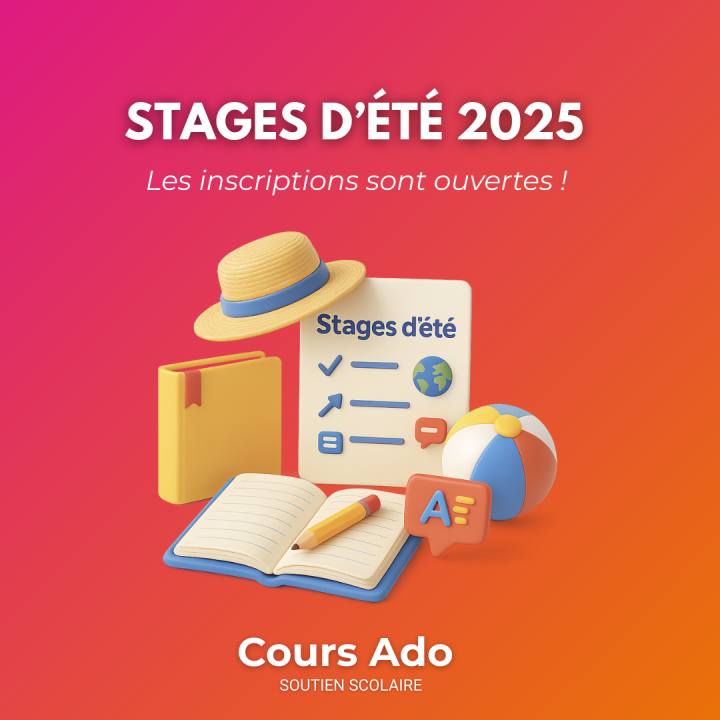 Stages d’été à domicile : prendre de l’avance, consolider, se remettre à niveau