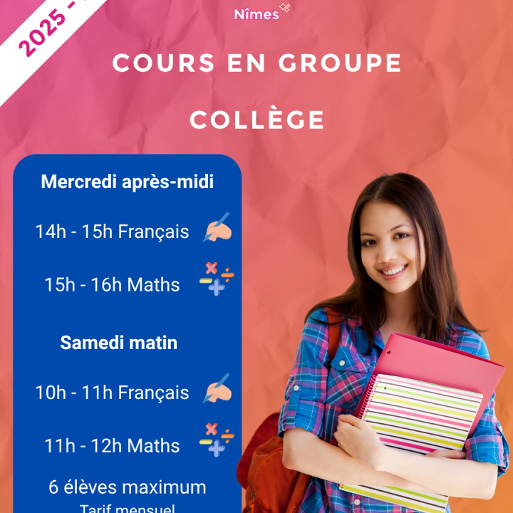 Cours en groupe – Collège | Rentrée 2025 – 2026
